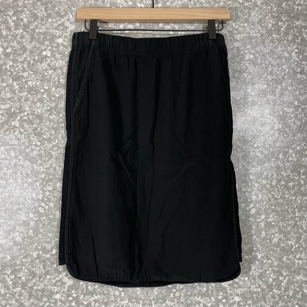 Ann Taylor LOFT Black Elastic Waist Straight Skirt - Size Small - Knee Length
